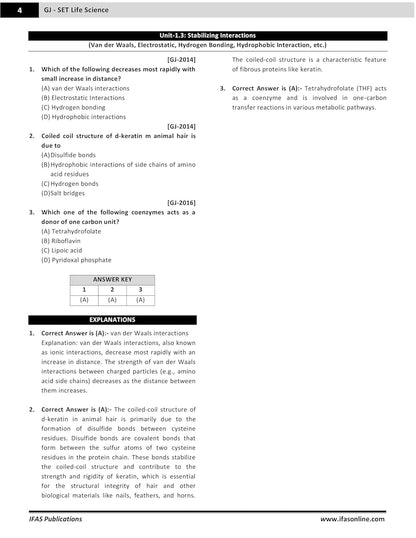 GJ SET Life Science PYQ Book 2025 Previous Year Solved Papers with 3 Mock Test Topic wise Sorted with Detailed Solutions