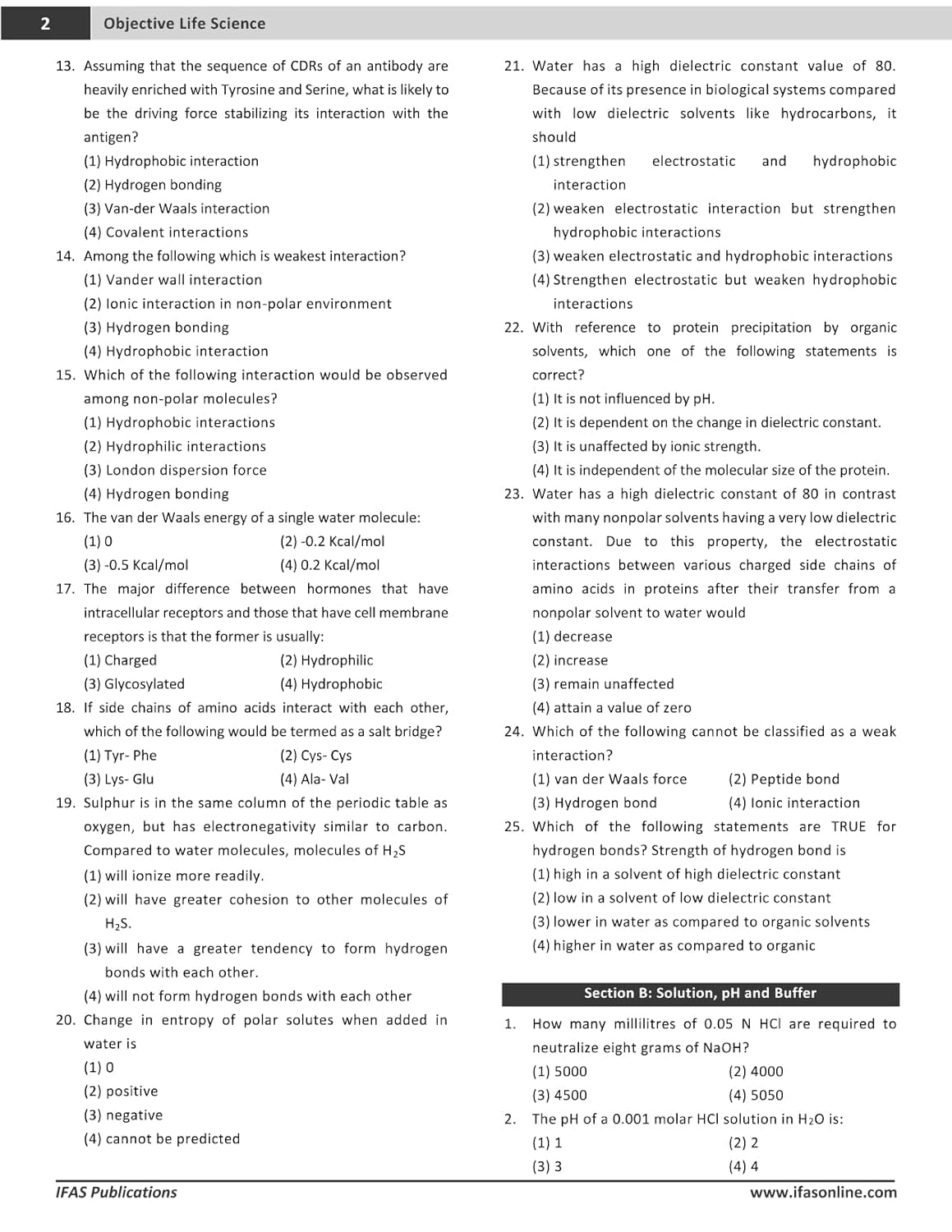 CSIR NET Applied & Objective Life Science [Section B & C] - Life Science Books for CSIR UGC NET, GATE, DBT, ICMR Exams - PYQs MCQ Questions with Answers