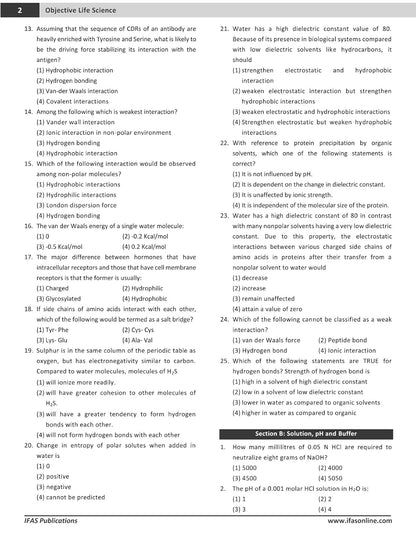 CSIR NET Applied & Objective Life Science [Section B & C] - Life Science Books for CSIR UGC NET, GATE, DBT, ICMR Exams - PYQs MCQ Questions with Answers