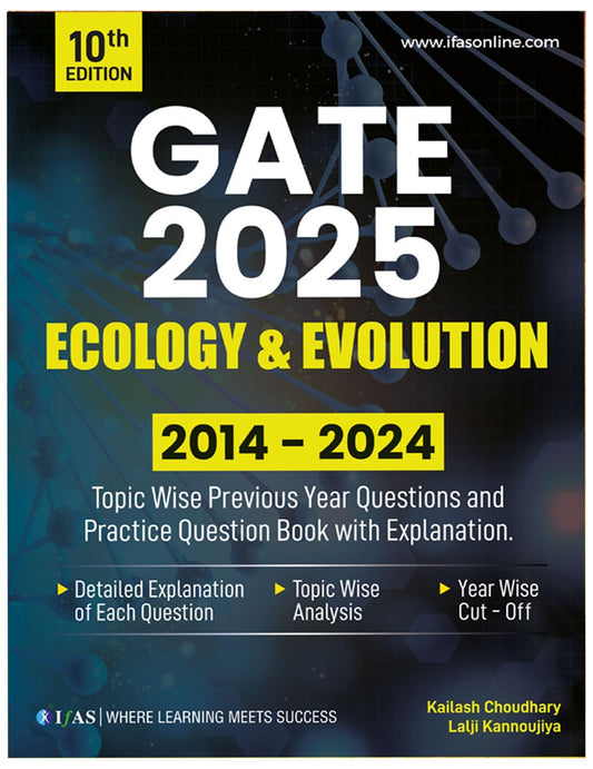 GATE Ecology and Evolution PYQ Book 2026 Previous Year Solved Papers (2014 to 2024) Topic Wise Sorted with Detailed Solutions
