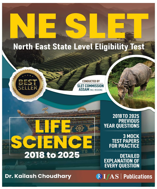 NE-SLET Life Science PYQ Book 2025 Previous Year Solved Papers (2018-2025) with 3 Mock Test Topic wise Sorted with Detailed Solutions
