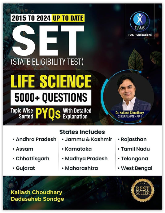 SET Life Science (PYQ) Topic Wise Previous Year Questions (2015-2024) With Detailed explanations Book - All Set’s Previous Year Solved Papers - SET Life Science Questions and Solutions Book