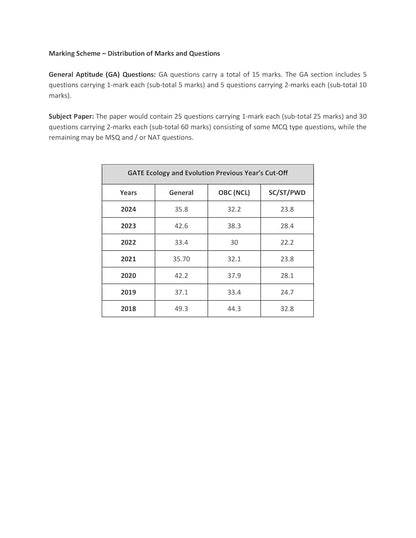 GATE Ecology and Evolution PYQ Book 2026 Previous Year Solved Papers (2014 to 2024) Topic Wise Sorted with Detailed Solutions