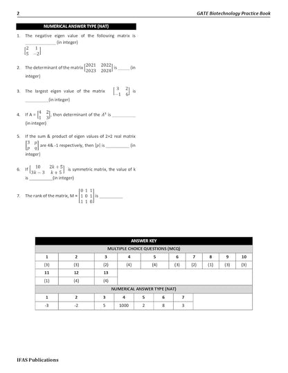 GATE Biotechnology Practice Questions Book 2026 1500+ Chapterwise sorted Most Probable Questions with Detailed Solutions