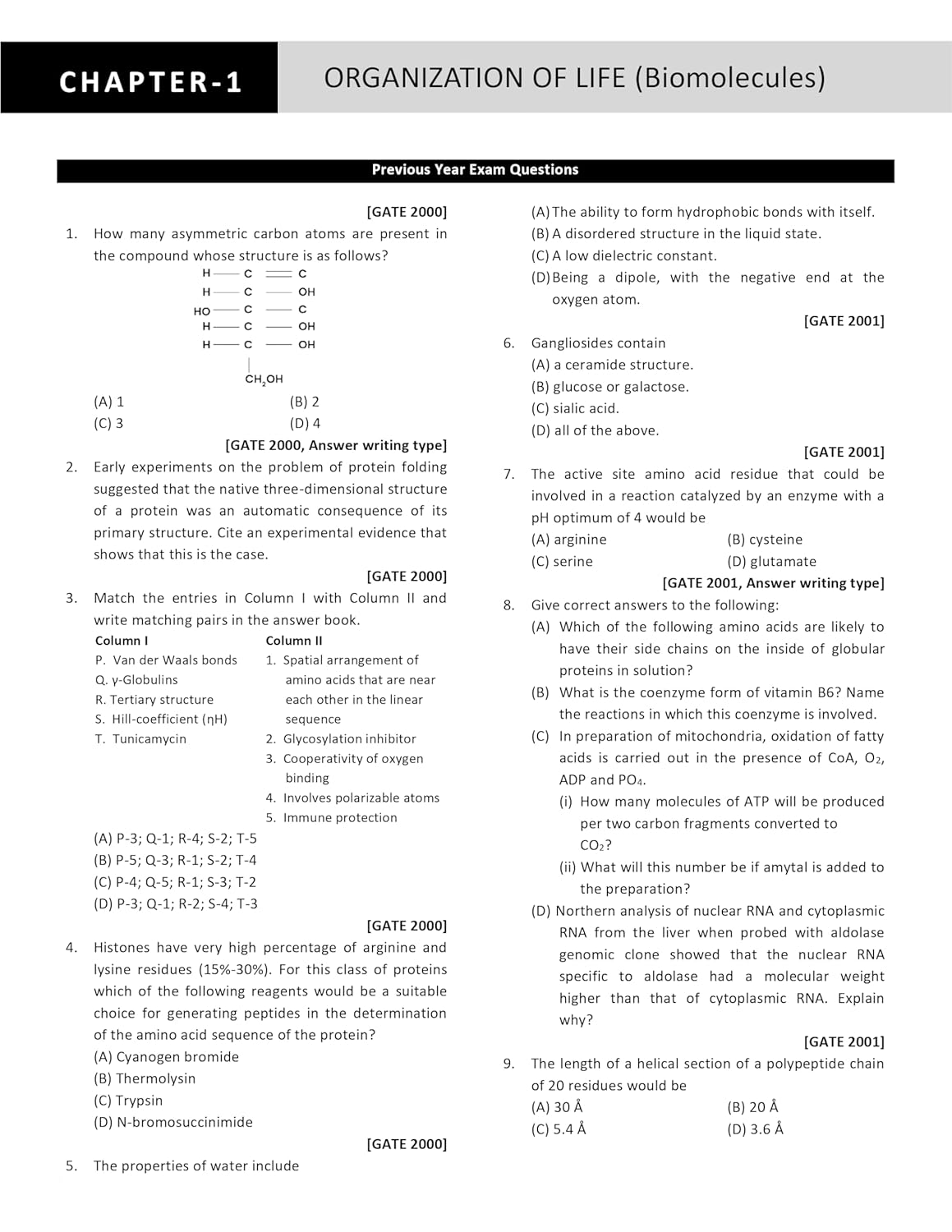 GATE Life Science PYQ Book 2026 Previous Year Solved Papers (2000 to 2025) Topic Wise Sorted with Detailed Solutions