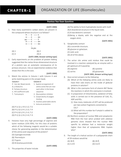 GATE Life Science PYQ Book 2026 Previous Year Solved Papers (2000 to 2025) Topic Wise Sorted with Detailed Solutions