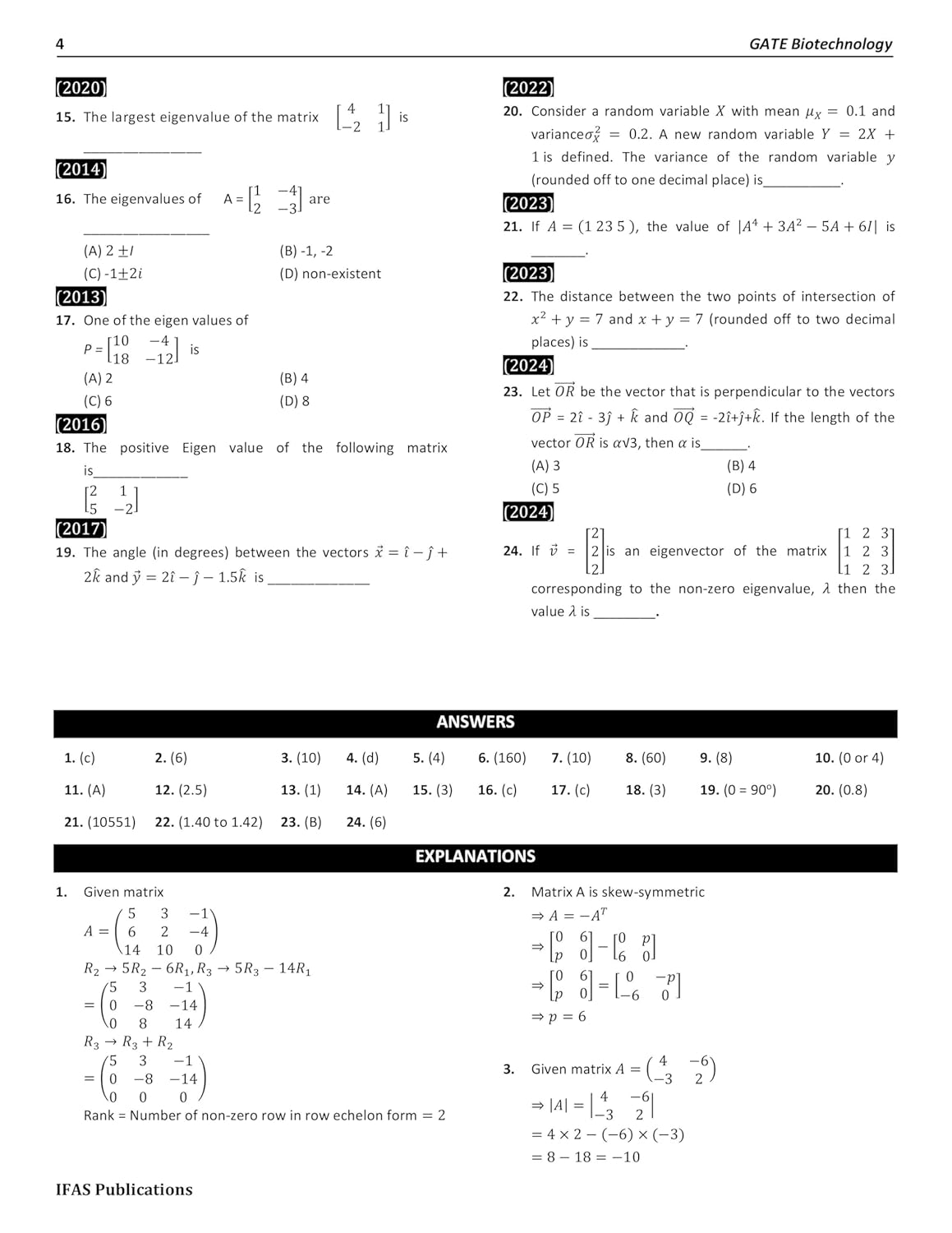 GATE Biotechnology PYQ Book 2026 Previous Year Solved Papers (2000 to 2025) Topic Wise Sorted with Detailed Solutions