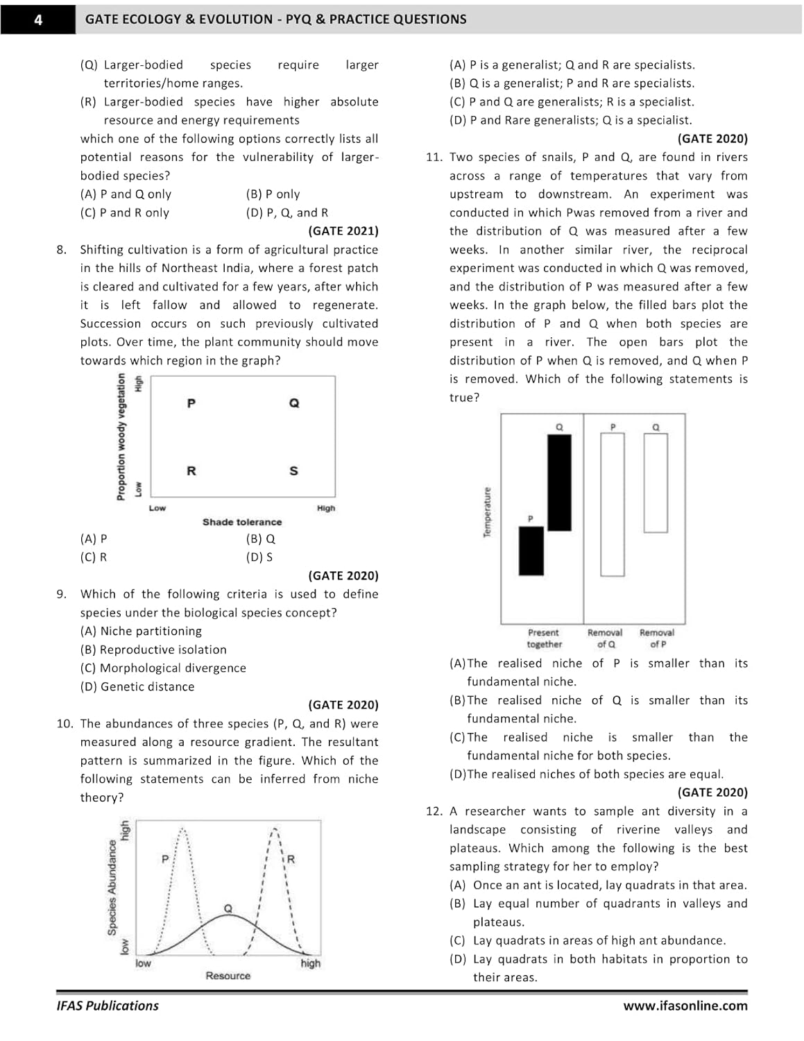 GATE Ecology and Evolution PYQ Book 2026 Previous Year Solved Papers (2014 to 2024) Topic Wise Sorted with Detailed Solutions