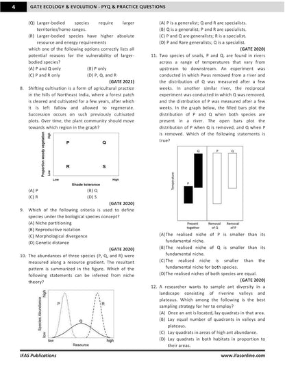 GATE Ecology and Evolution PYQ Book 2026 Previous Year Solved Papers (2014 to 2024) Topic Wise Sorted with Detailed Solutions