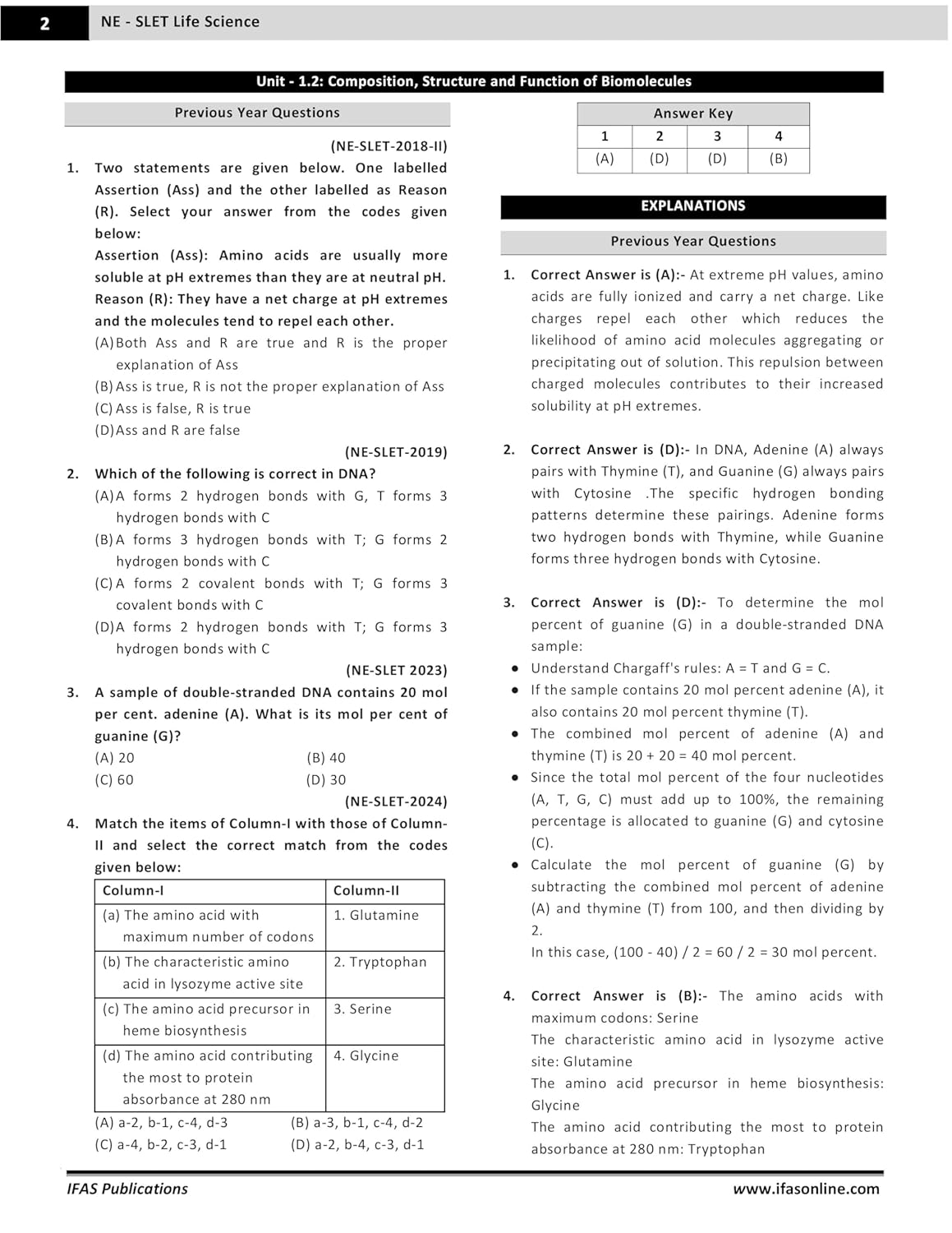 NE-SLET Life Science PYQ Book 2025 Previous Year Solved Papers (2018-2025) with 3 Mock Test Topic wise Sorted with Detailed Solutions