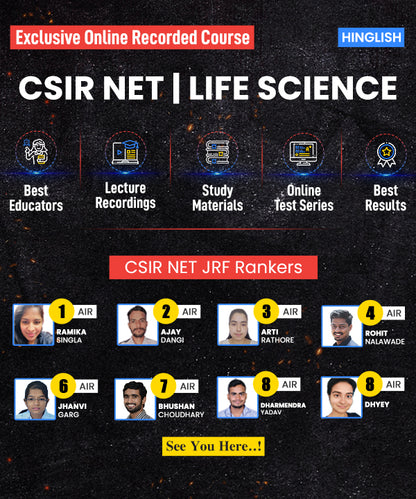 CSIR NET LIFE SCIENCES : RECORDED ONLINE COURSE (HINGLISH)