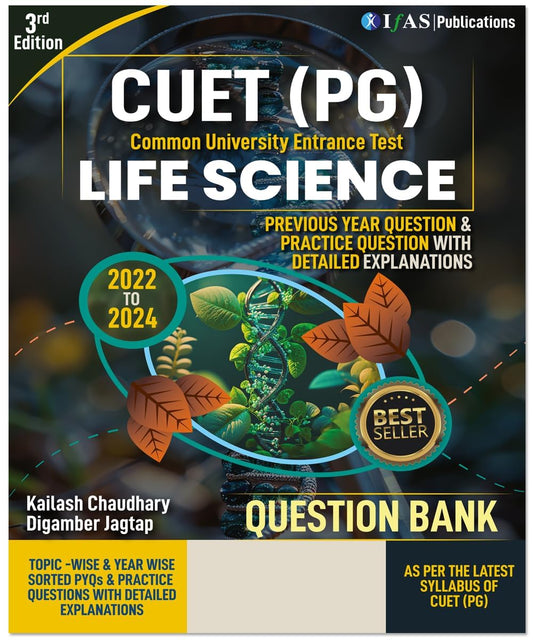 CUET PG Life Science Book Topic-wise Sorted Previous Year (PYQ) and Practice Questions with detailed solution, 3000+ questions