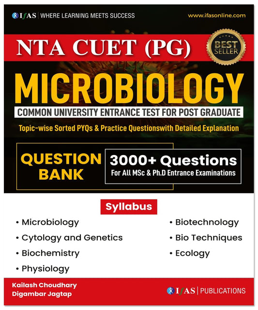 CUET PG Microbiology PYQ Book 2025 - Previous Year Solved Papers | Topic Wise Sorted with Detailed Solutions | Also Includes 3000+ Practice Questions with Solutions