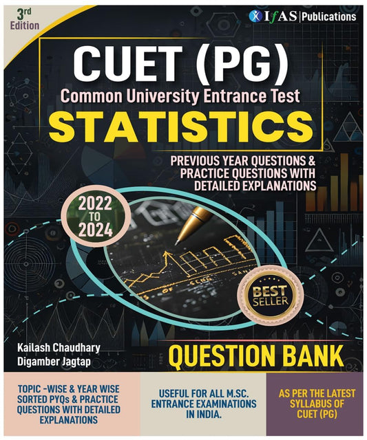 CUET PG Statistics Book Previous Year Questions (2022-2024) PYQ, With 2000+ Practice Question Book with detailed Solution Book | Best Statistics Book for CUET PG Exams