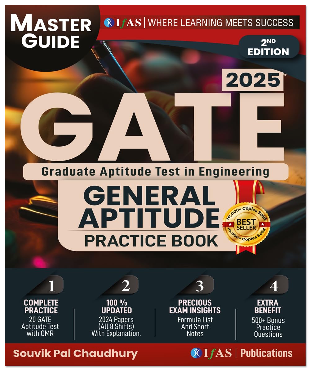 GATE General Aptitude Book 2025 Exam - Master Guide Book: Includes Theory, 500+ Practice Questions, 20 Model Test Papers and Updated 2024