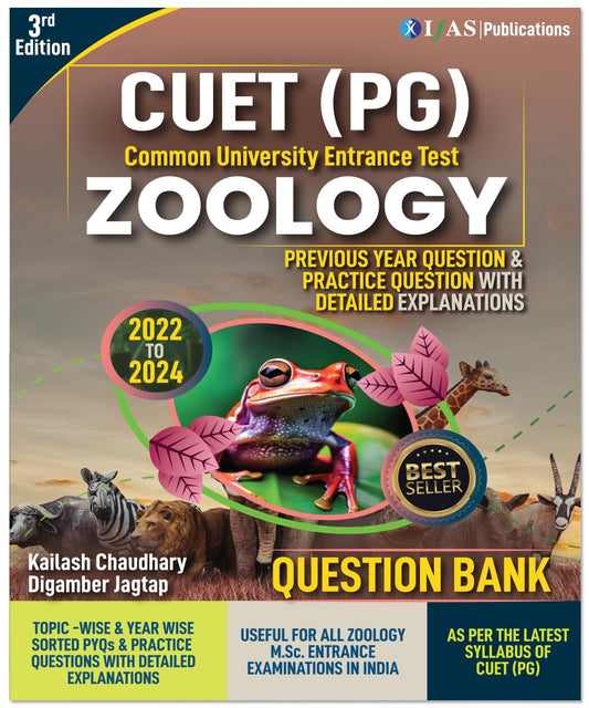 CUET PG Zoology Book Topic-wise Shorted Previous Year (PYQ) and Practice Question with detailed solution, 3200+ questions also useful for M.Sc. Entrance exam