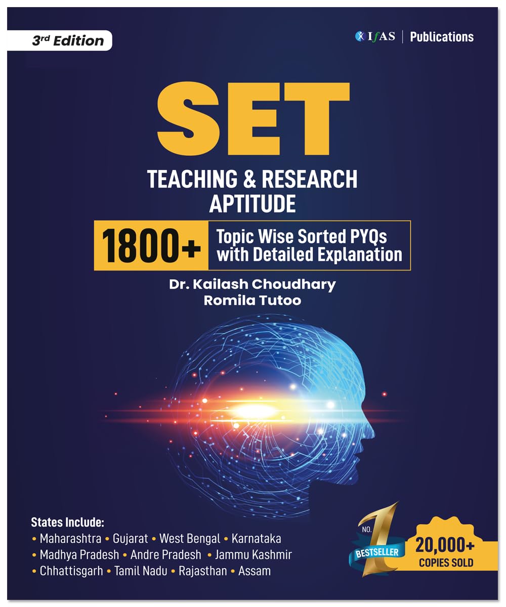 SET Paper 1 Teaching and Research Aptitude Book for All SETs, CSIR NET & UGC Exam - 1800+ Topic wise sorted Previous Year solved papers